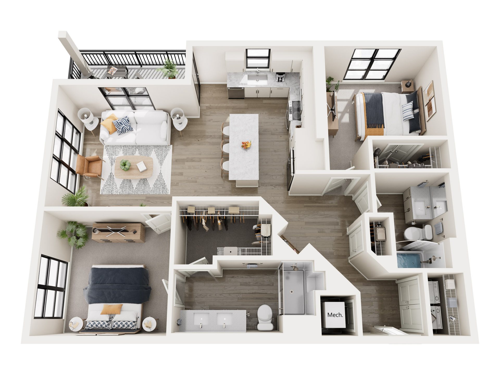 Floor plan layout diagram for B2